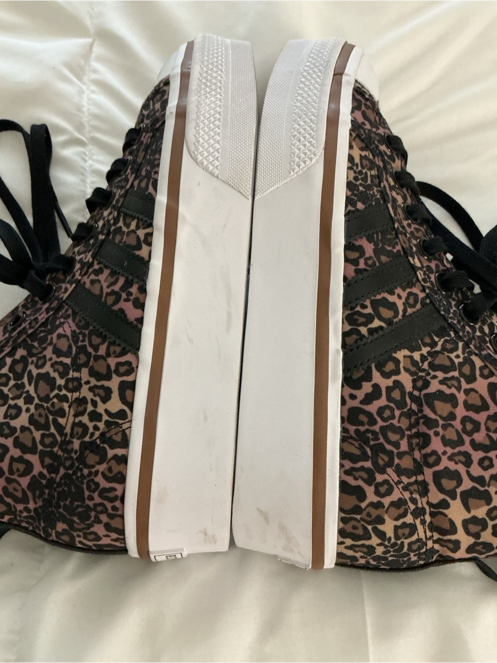 Adidas Leopard Print High-Top Sneakers - Brown - Picture 7 of 8